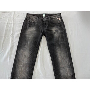 Replay Denim 'Rose' Destroyed Stretch Skinny Jeans. Black, Women's Size 26. GUC!